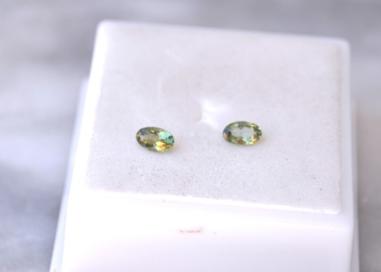 0.50 Carat Matched Pair of Seafoam Green Apatites