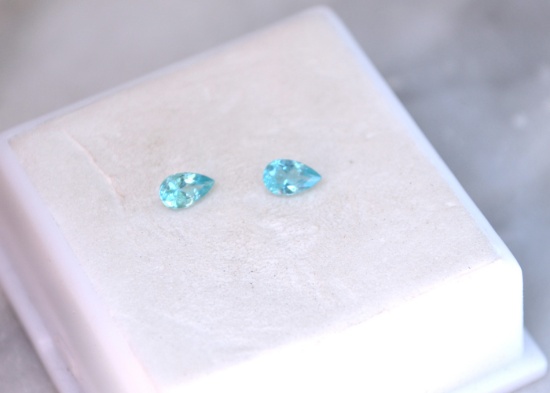 0.40 Carat Matched Pair of Seafoam Green Apatites