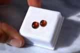 3.00 Carat Matched Pair of Hessonite Garnet Cabochons
