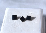 0.98 Carat Matched Trio of Square Cut Onyx