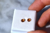 1.40 Carat Matched Pair of Hessonite Garnet Cabochons