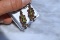 Opal and Garnet Earrings in Sterling Silver