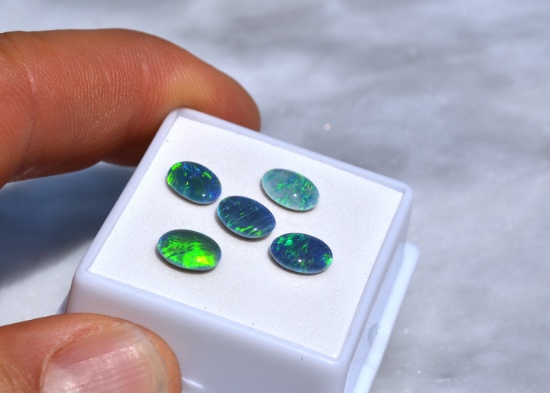 4.88 Carat Set of Fine Australian Opal Triplets with COA -- $80-$100 Estimated Value