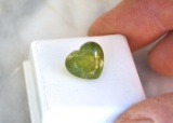 12.13 Carat Heart Shaped Green Garnet