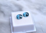 6.44 Carat Matched Pair of London Blue Topaz With COA -- $150-$180 Estimated Value