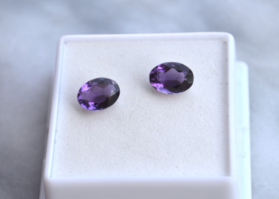 2.67 Carat Matched Pair of Richly Colored Amethyst