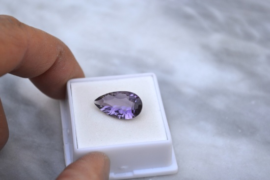 6.79 Carat Fancy Pear Cut Amethyst