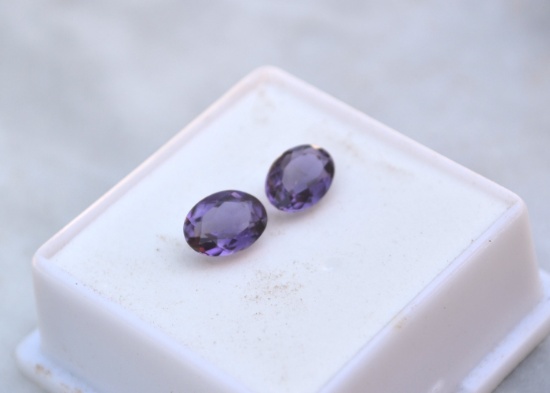 2.39 Carat Matched Pair of Nice Amethyst