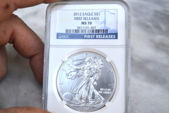 1 OZ US Silver Eagle Graded MS 70!