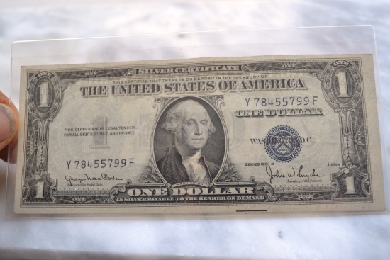 1935-D $1 Silver Certificate Dollar Note