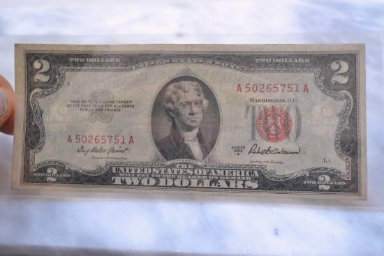 1953-A $2 Red Seal Dollar Note