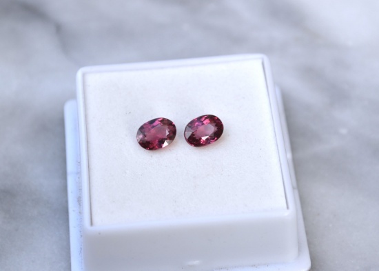 1.94 Carat Matched Pair of Pink Garnets