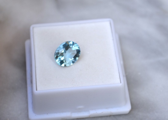 3.97 Carat Oval Cut Sky Blue Topaz