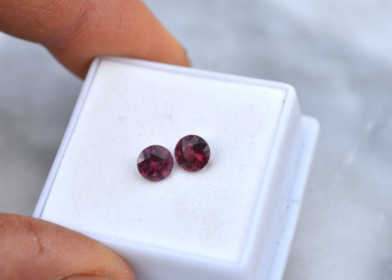 1.72 Carat Matched Pair of Pink Garnets