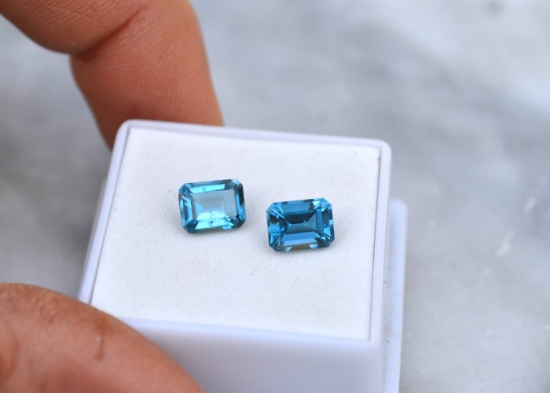 3.72 Carat Gorgeous Matched Pair of Topaz