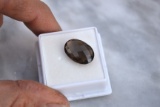 10.88 Carat Oval Checkerboard Cut Smoky Quartz