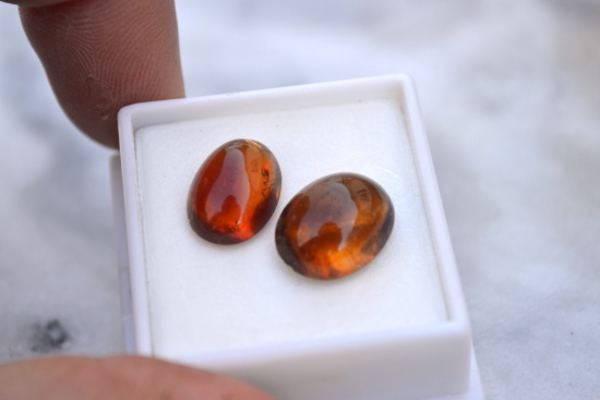 11.93 Carat Matched Pair of Amber