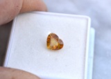 1.88 Carat Heart Shaped Yellow Sapphire