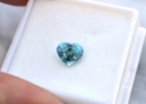 2.77 Carat Heart Shaped Blue Zircon