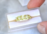 Peridot Ring in Sterling Silver -- Size 7.5