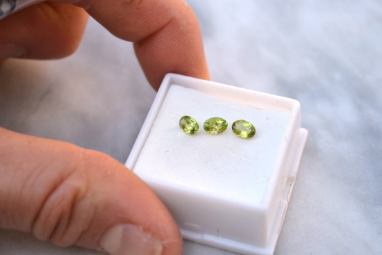 1.41 Carat Matched Trio of Peridot