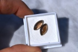 6.64 Carat Matched Pair of Smoky Quartz Cabochons