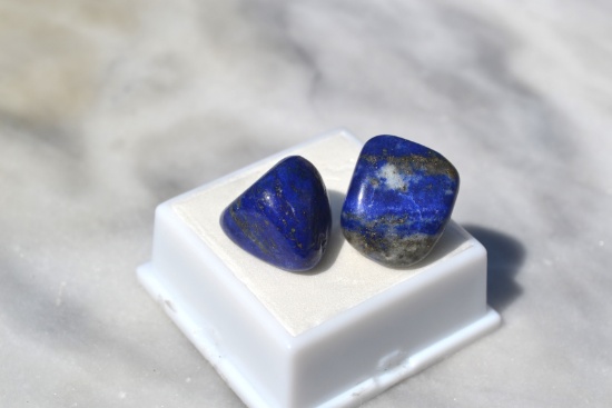 49.91 Carat Pair of Large and Beautiful Lapis Lazuli Chunk