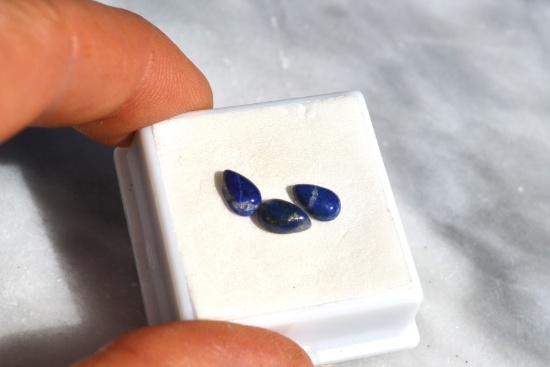 2.25 Carat Matched Trio of Lapis Lazuli