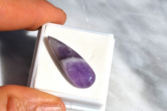 14.90 Carat Fantastic Chevron Amethyst Cabochon