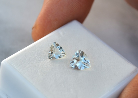 1.53 Carat Matched Pait of Green Amethyst