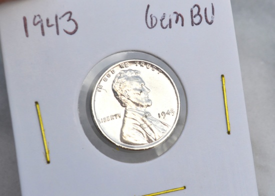 Fantastic Uncirculated 1943 Steel Penny From Original Roll