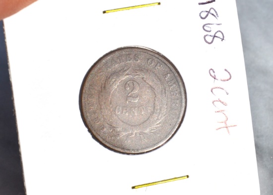 1868 2 Cent Coin!  Civil War Era Coin!