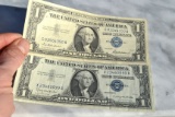 Set of 2, 1957 $1 Silver Certificate Notes -- High Grade