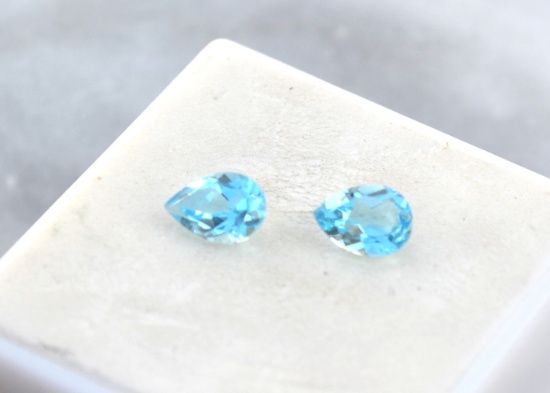 1.77 Carat Matched Pair of Topaz