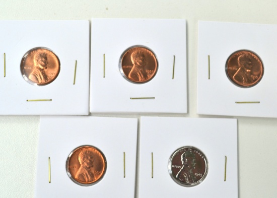 Set of 5 Uncirculated Wheat Pennies