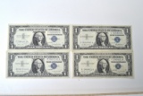 Set of 4 Minimally Circulated 1957 Silver Certificates