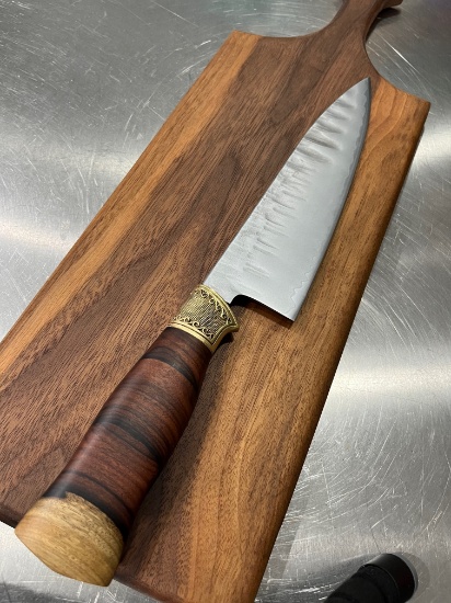 High End, Handmade, Professional Chef Knife with Bolivian Rosewood Handle