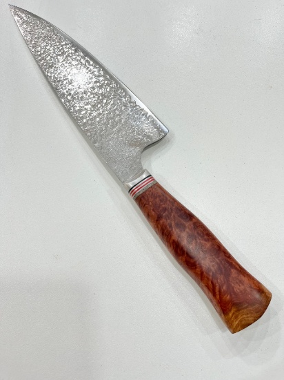 High End, Handmade, Professional Chef Knife with Amboyna Burl Handle