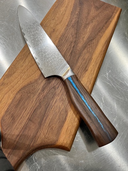 High End, Handmade, Professional Chef Knife with Black Walnut Handle