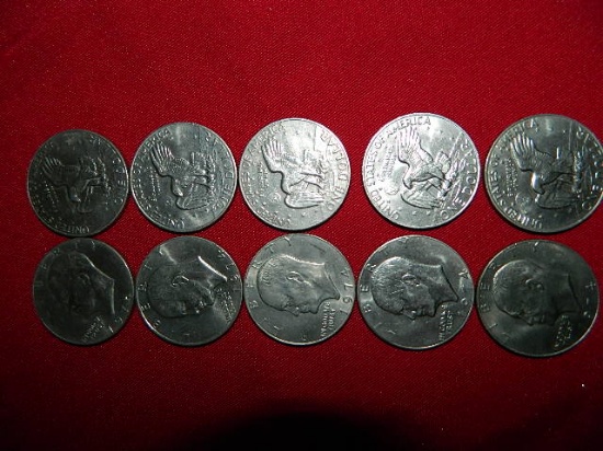 (10) Eisenhower 1974 Silver Dollars