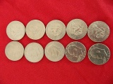 (10) 1977 Eisenhower Silver Dollars