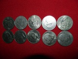 (10) Eisenhower 1972 Silver Dollars