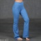 Solid Yoga Pants, Fold Over Linen Pants