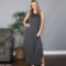 Round Hem Maxi Dress, Sleeveless Cardigan