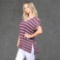 High Waist Layering Shorts, Rolled Sleeve Striped V-Neck Tunic