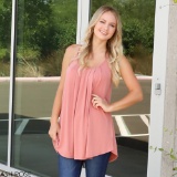 Pleated Layering Tunic Tank, Lounge Romper, Relaxed Fit Pleated Tank