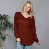 Double V Chunky Knit Sweater