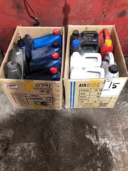 (1) Box Of Antifreeze & (1) Box Of Motor Oil