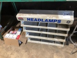 Headlamp Display Rack W/ Headlamps & Bulbs