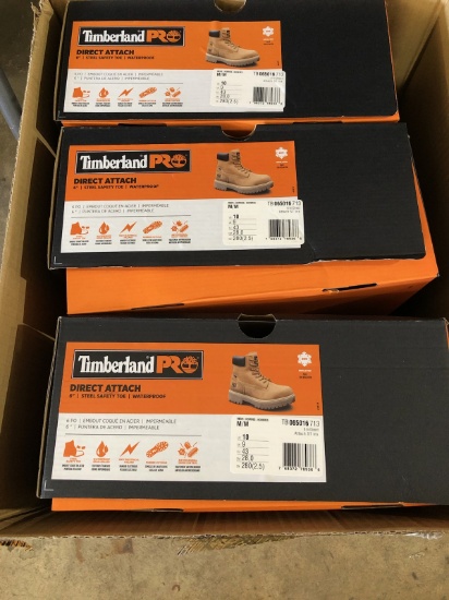 (3)  TIMBERLAND PRO STEEL TOE WORK BOOTS